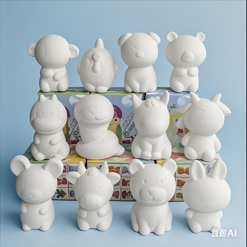 DIY立体陶瓷白胚，涂鸦，手工，创造