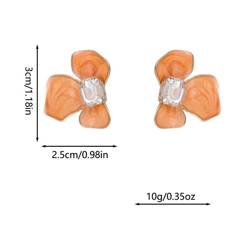 Korean-style fashionable and fresh, detachable iris flower earrings, minimalist and versatile geometric flower earrings for women, 925 silver needle detail image 2