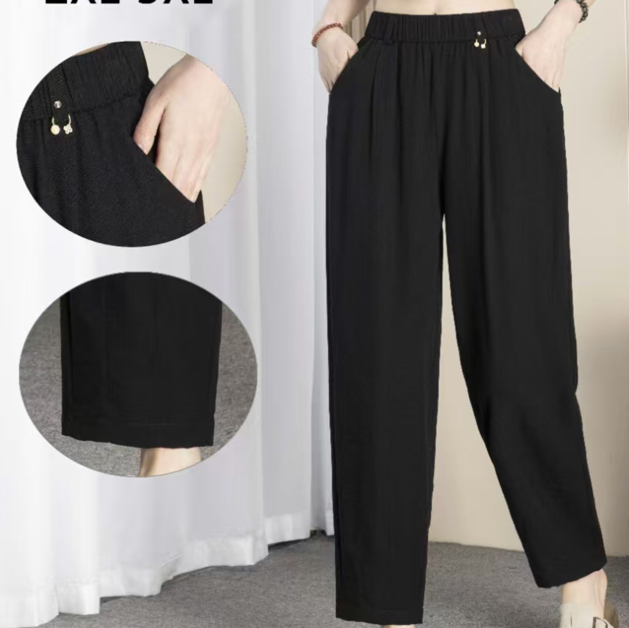 For the Spring and autumn of 2025, women's pants with small legs are simple, height-enhancing, slimming, fashionable and trendy. The new black women's pants come in sizes ranging from 2XL to 5XL