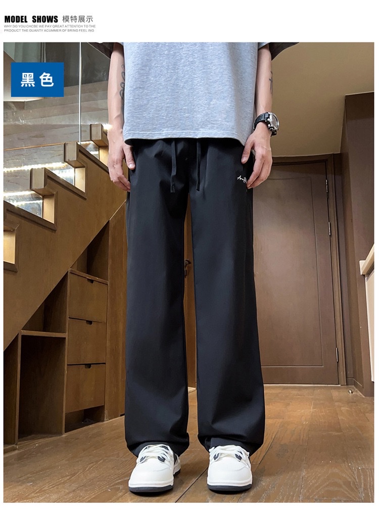美式高街裤子男春夏季2025新款潮流阔腿宽松直筒休闲长裤详情图14