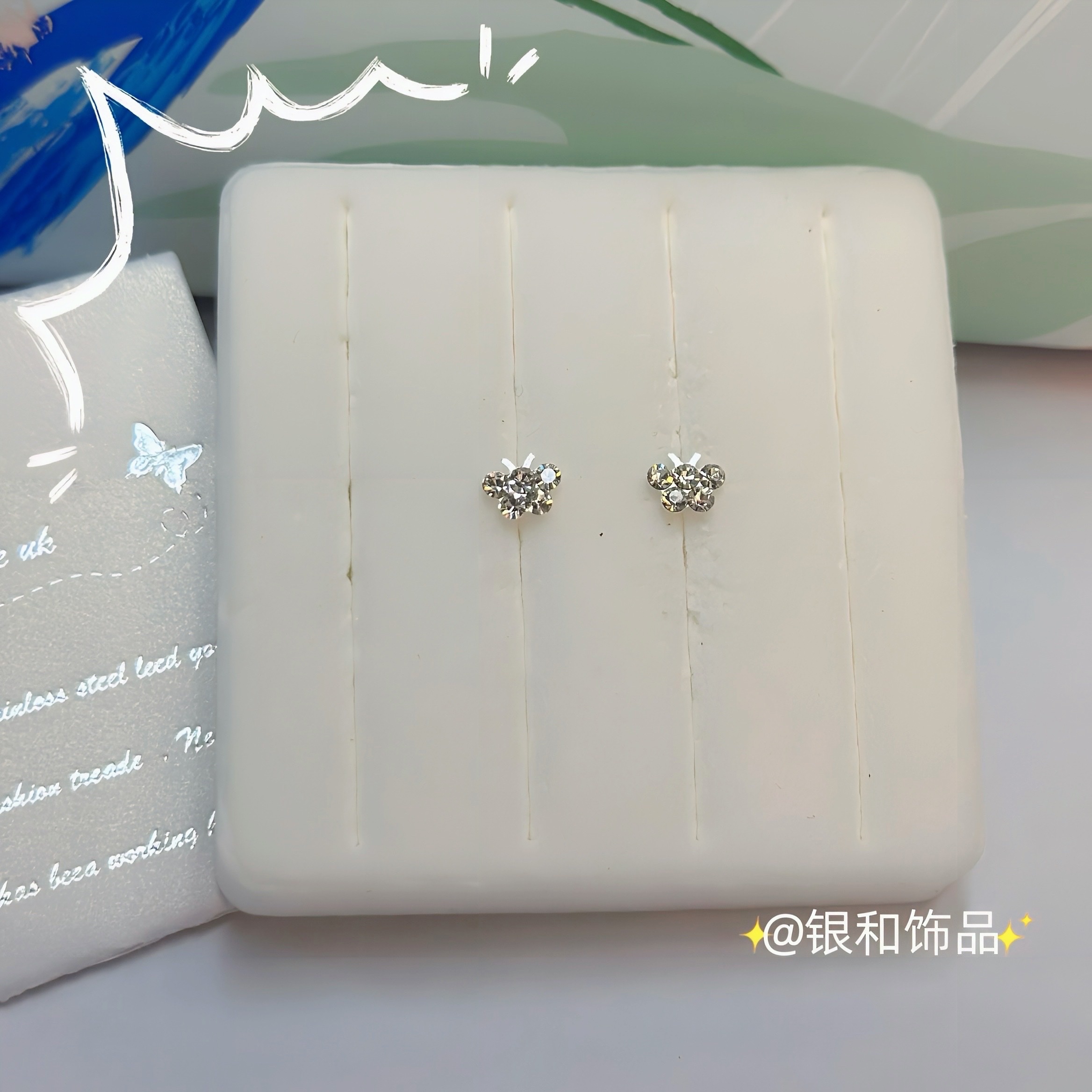 Sterling silver nose stud female European and American style simple fashion personality butterfly nose decoration high quality wear resistant corrosion resistant sensitive not easy to fade details Picture