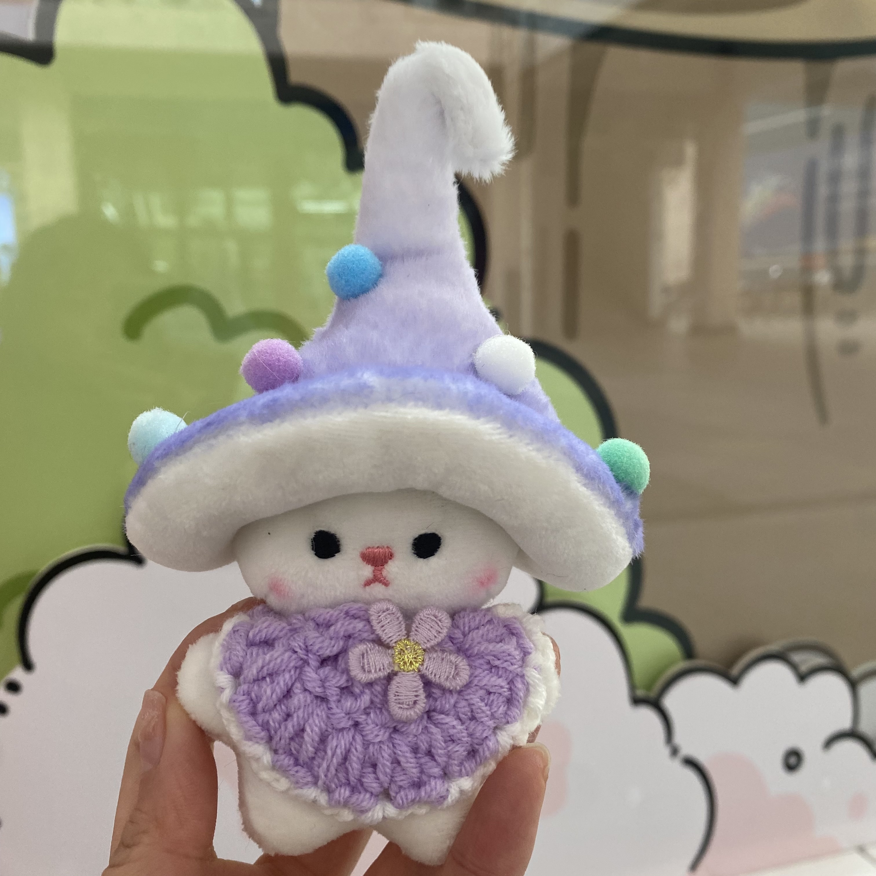 蘑菇女孩 卡通玩偶挂件 车载装饰品 卡包挂饰 毛绒玩具小挂件 软萌可爱详情图5