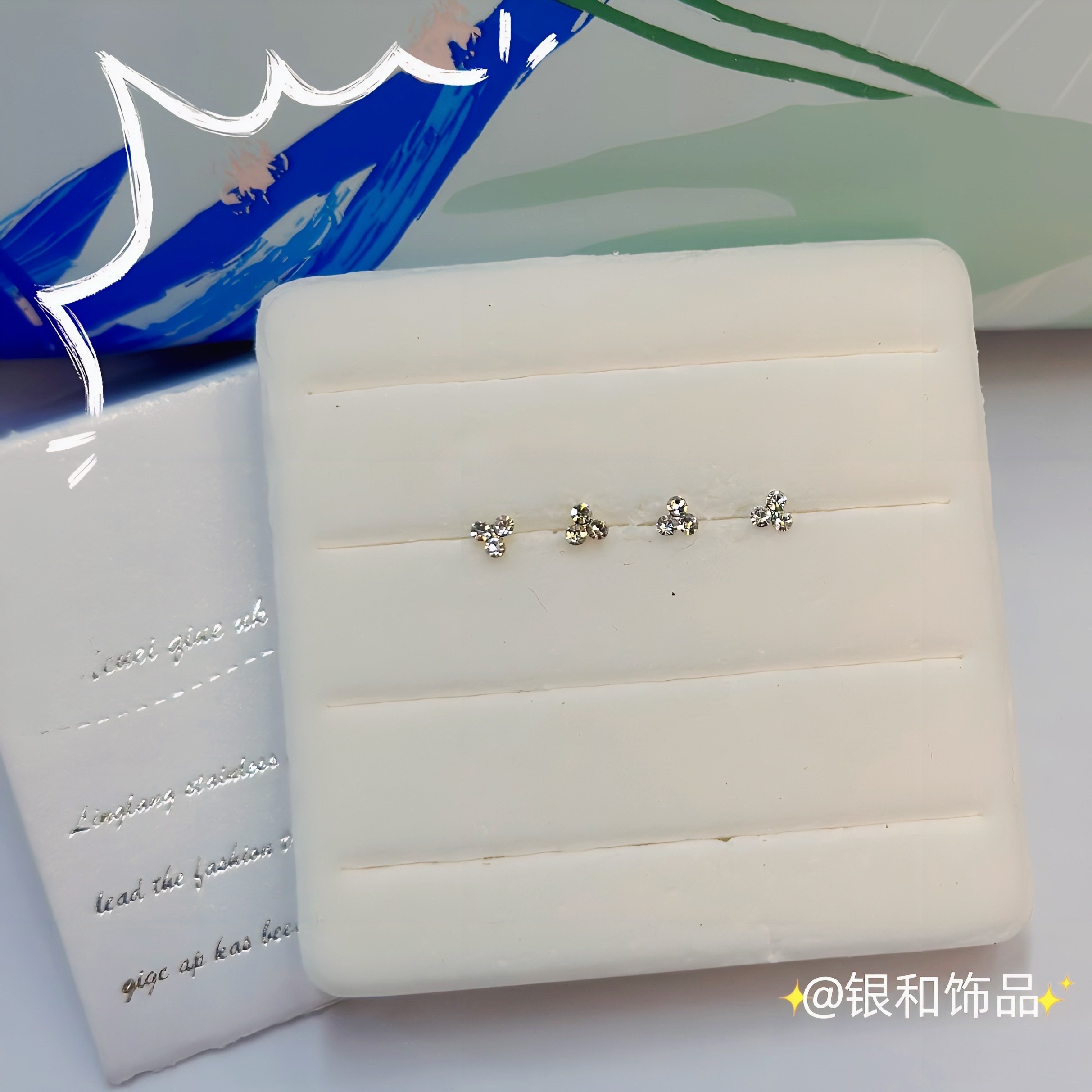 Sterling silver nose stud style Europe and the United States elegant fashion wear resistant corrosion not easy allergic nose jewelry delicate and small full figure