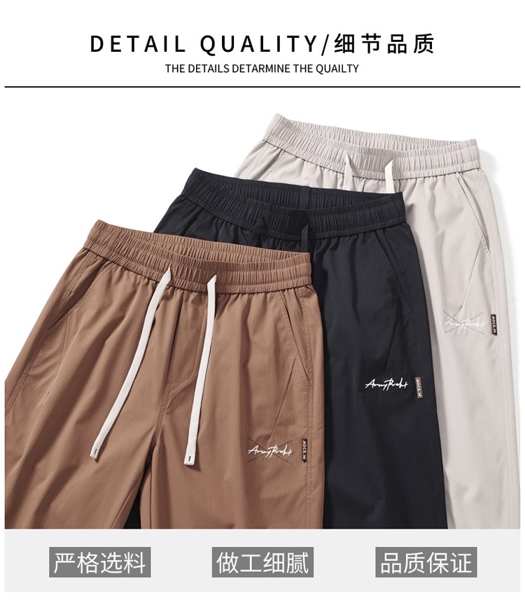 美式高街裤子男春夏季2025新款潮流阔腿宽松直筒休闲长裤详情图6