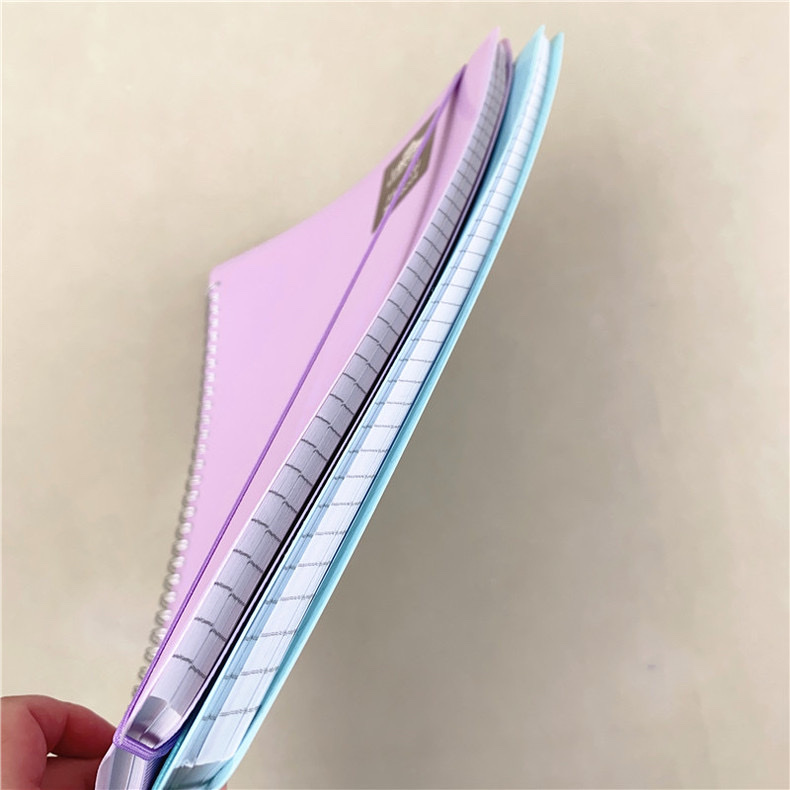 Customized PP binding tape notebook, binding tape coil notebook, grid horizontal line poldot inner page coil notebook, pvc cover notebook pic 7
