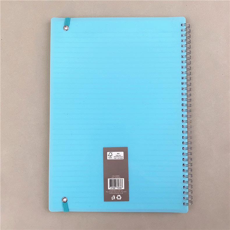 Customized PP binding tape notebook, binding tape coil notebook, grid horizontal line poldot inner page coil notebook, pvc cover notebook pic 5
