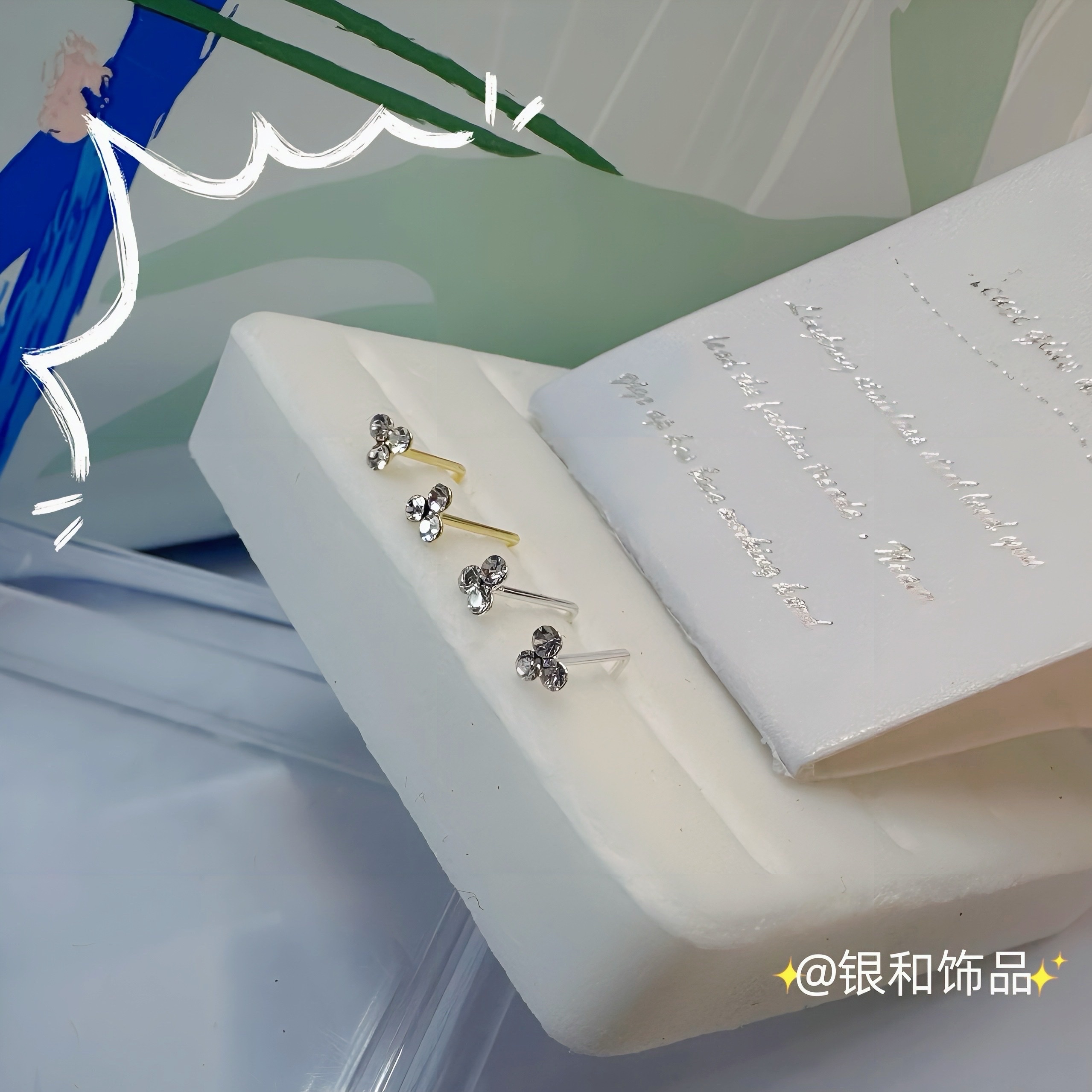 Sterling silver nose stud style Europe and the United States elegant fashion wear resistant corrosion not easy allergic nose jewelry delicate and small Application Scenario