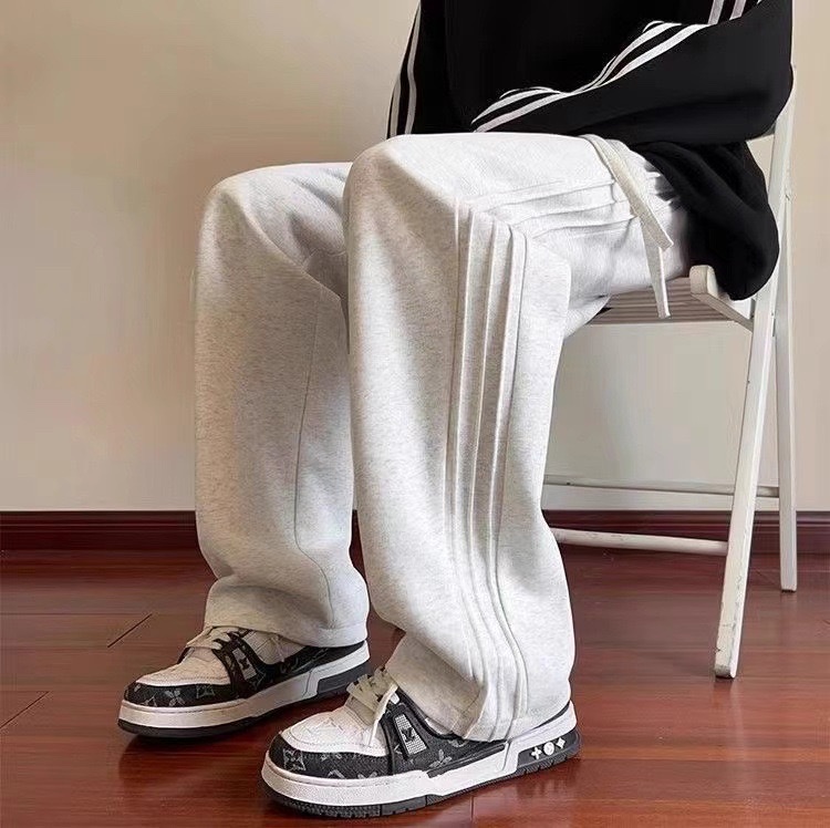 美式潮牌百搭卫裤男士春秋季高街长裤男款宽松直筒阔腿休闲长裤子详情图3