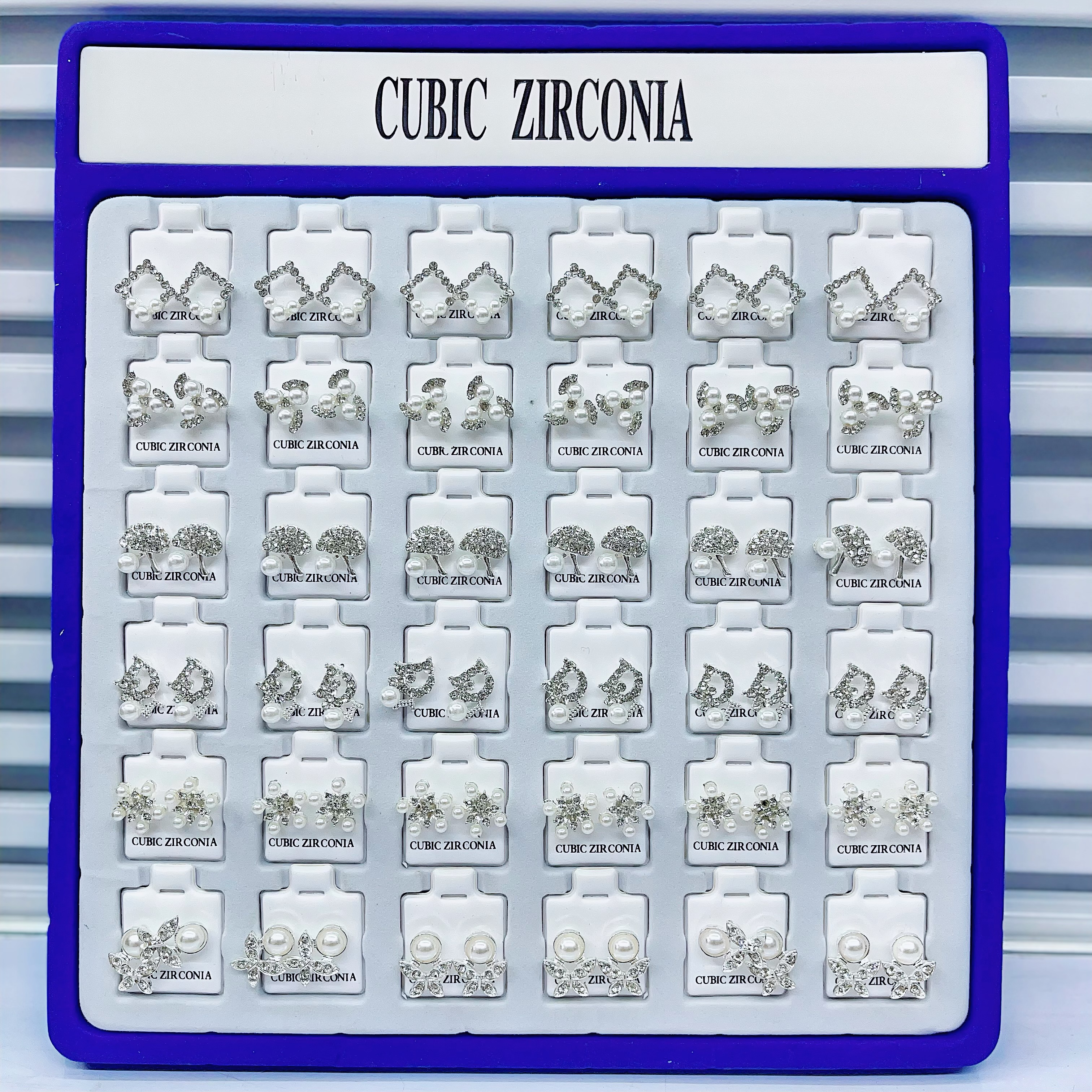 欧美跨境36对盒装简约珍珠耳钉女镀银针耳饰高级感耳釘外贸批发