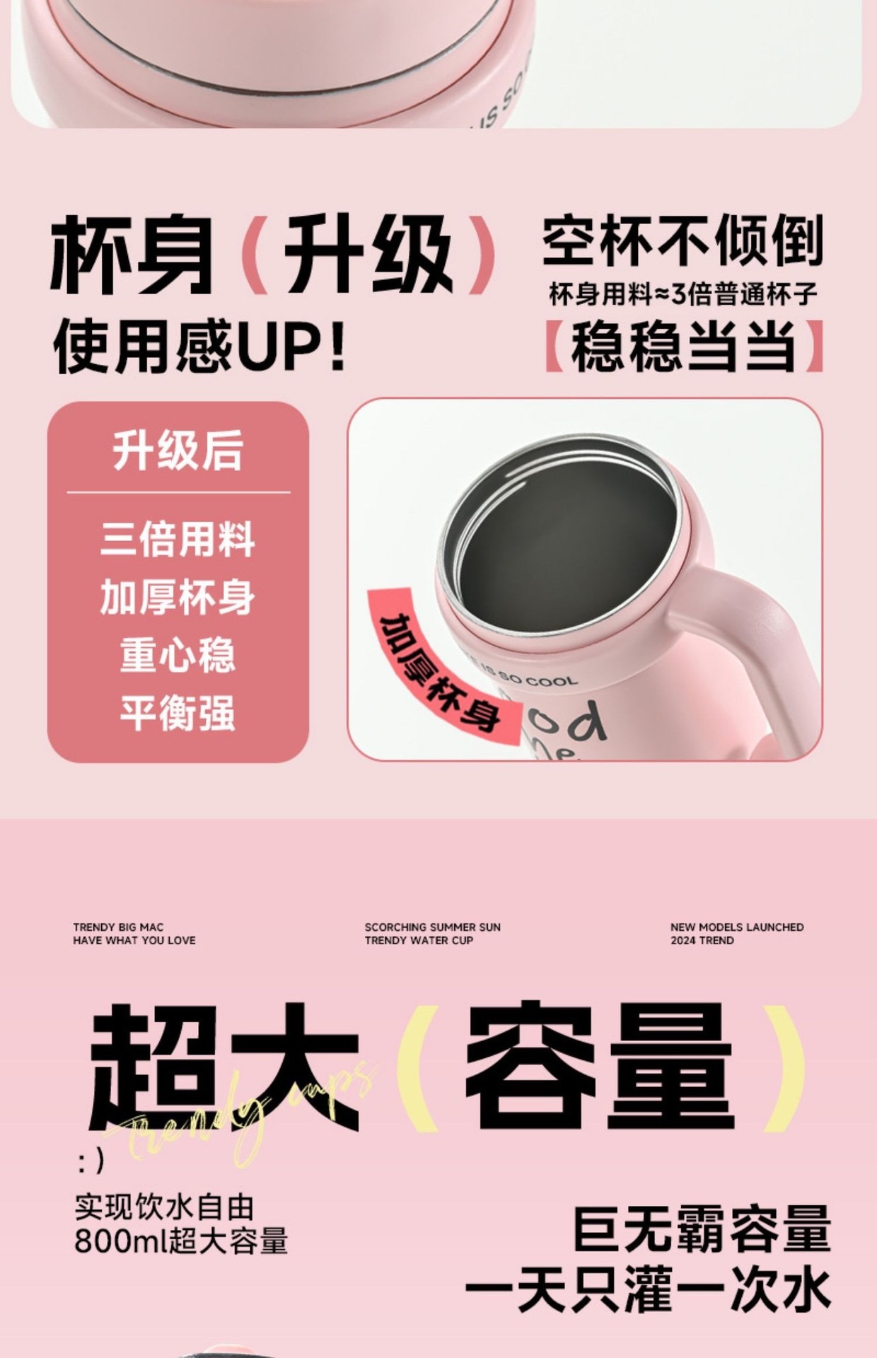 陶瓷巨无霸水杯大容量冰霸杯高颜值吸管杯便携办公车载保温杯定制详情图14