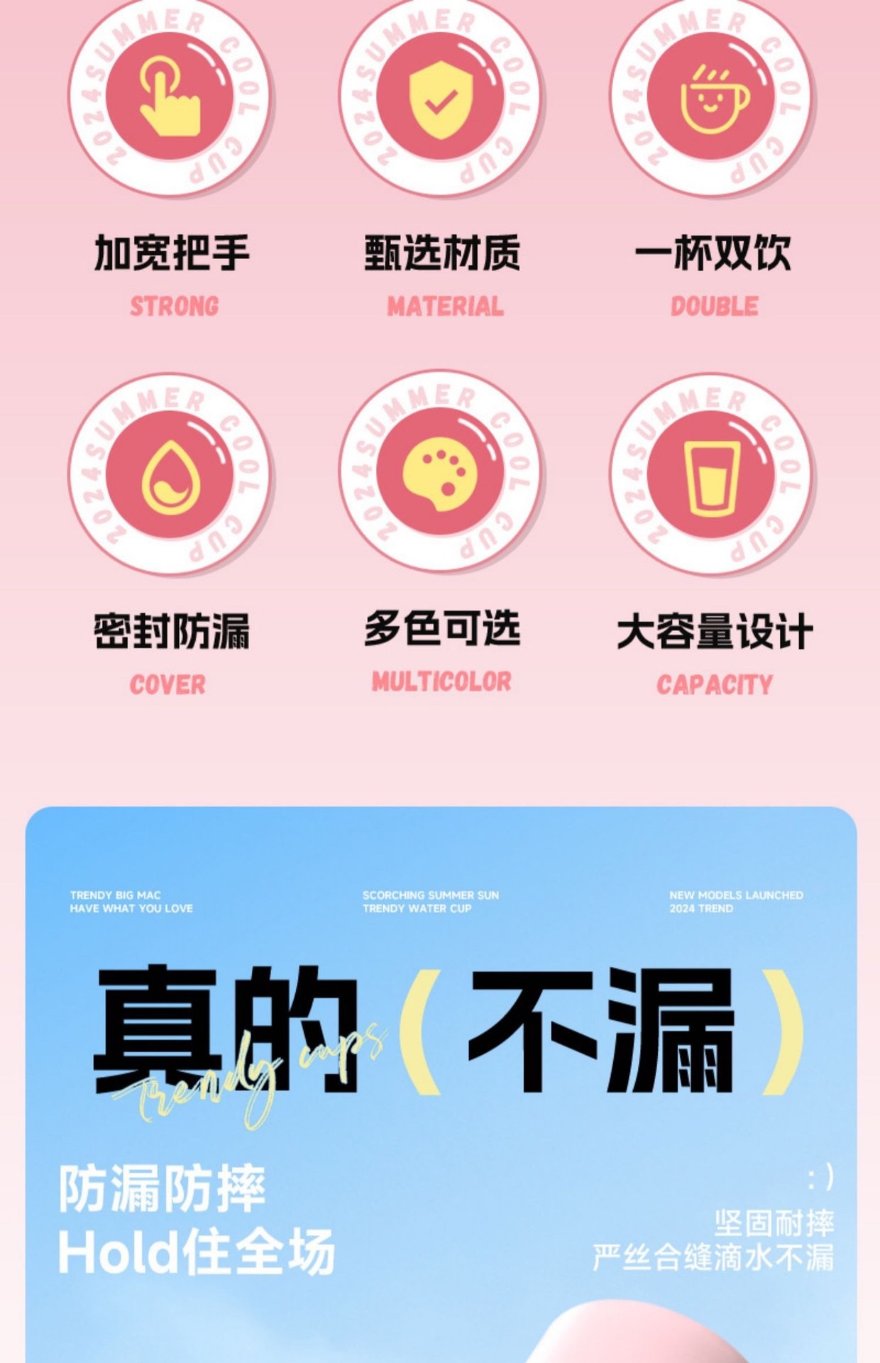 陶瓷巨无霸水杯大容量冰霸杯高颜值吸管杯便携办公车载保温杯定制详情图5