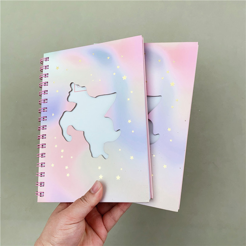 Exportación de comercio exterior japón y Corea del Sur coil book notepad cuaderno A5 calado unicornio coil book cartoon coil libro de la cuenta de la mano cuaderno de la cuenta de la mano cuaderno de la bobina cuaderno personalizado