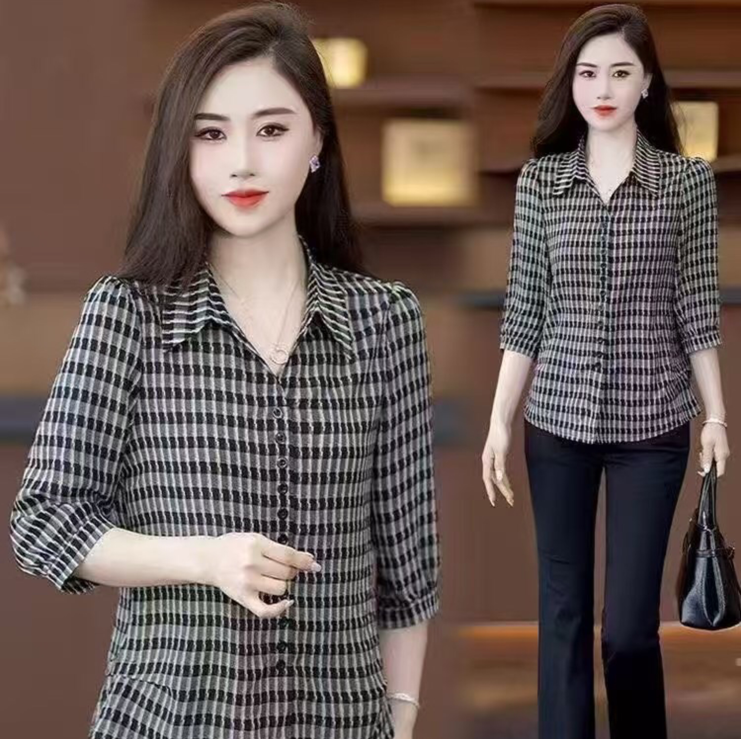 新品上市2025春秋季女装长袖上衣流行款时尚服装码子XL到3XL