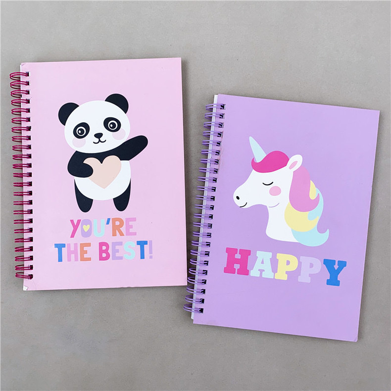 Customized American A5 soft leather panda Unicorn coil notebook notebook and cartoon coil planner notebook for foreign trade