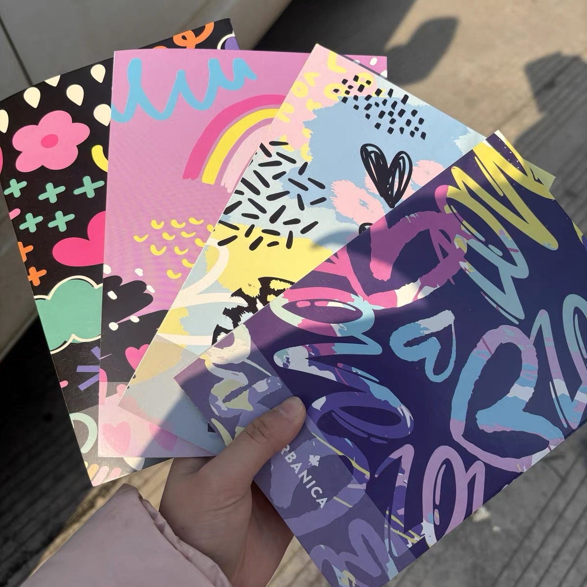 Customized foreign trade notebooks for export to Turkey, saddle-staked light blue grid flower notebooks, textbook coil notebooks, diary books details Picture