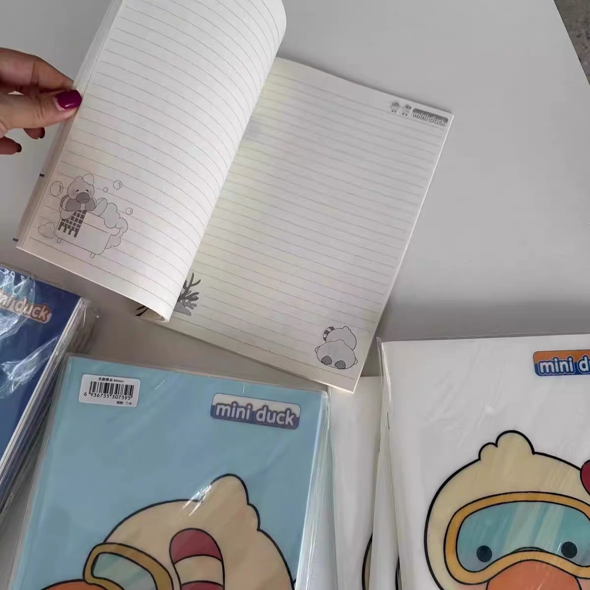 Customized foreign trade notebooks, including cartoon diving duck planners, iron nail notebooks and coil notebooks Application Scenario