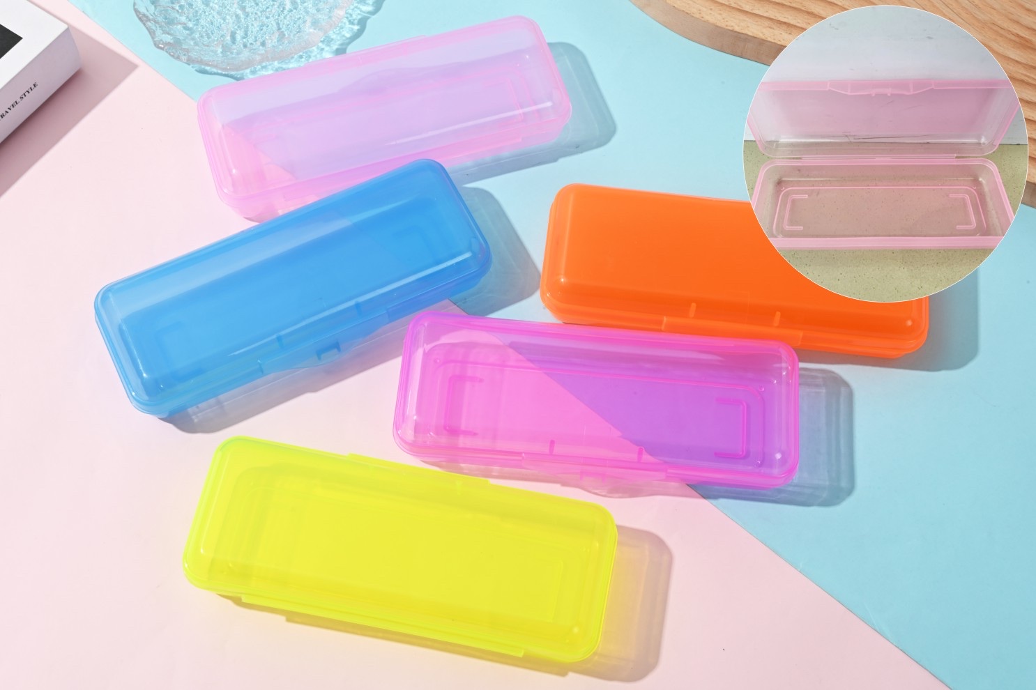 透明单层大容量文具盒 多功能收纳笔盒 办公用品 文具套装 笔袋创意便携式学生用品