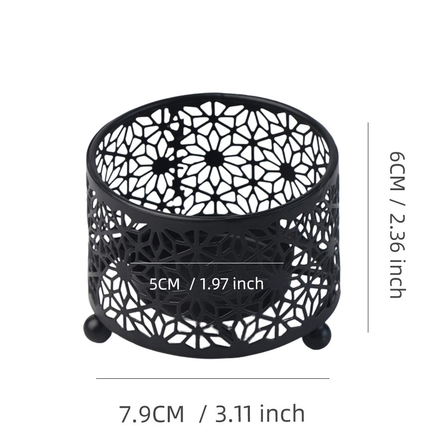 Factory direct sales of cross-border hollowed-out candle trays, Middle Eastern-style iron candlesticks, candle cups, romantic props, home decorations Item Picture