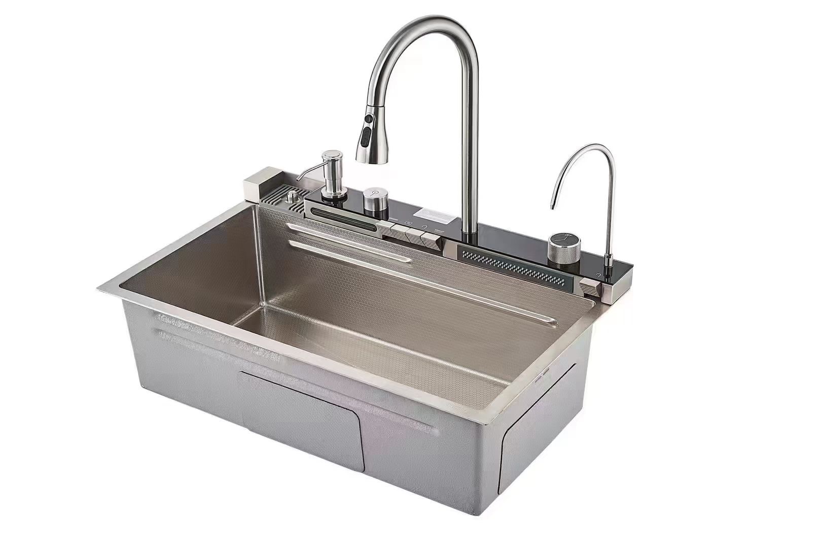 Whale flying rain cascada fregadero gran tanque individual nido de abeja lavabo de acero inoxidable cocina lavavajillas hogar piscina de agua debajo de la mesa Application Scenario