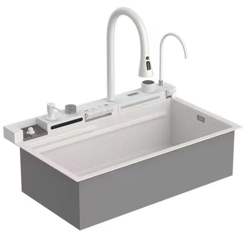 Whale flying rain cascada fregadero gran tanque individual nido de abeja lavabo de acero inoxidable cocina lavavajillas hogar piscina de agua debajo de la mesa Specification image