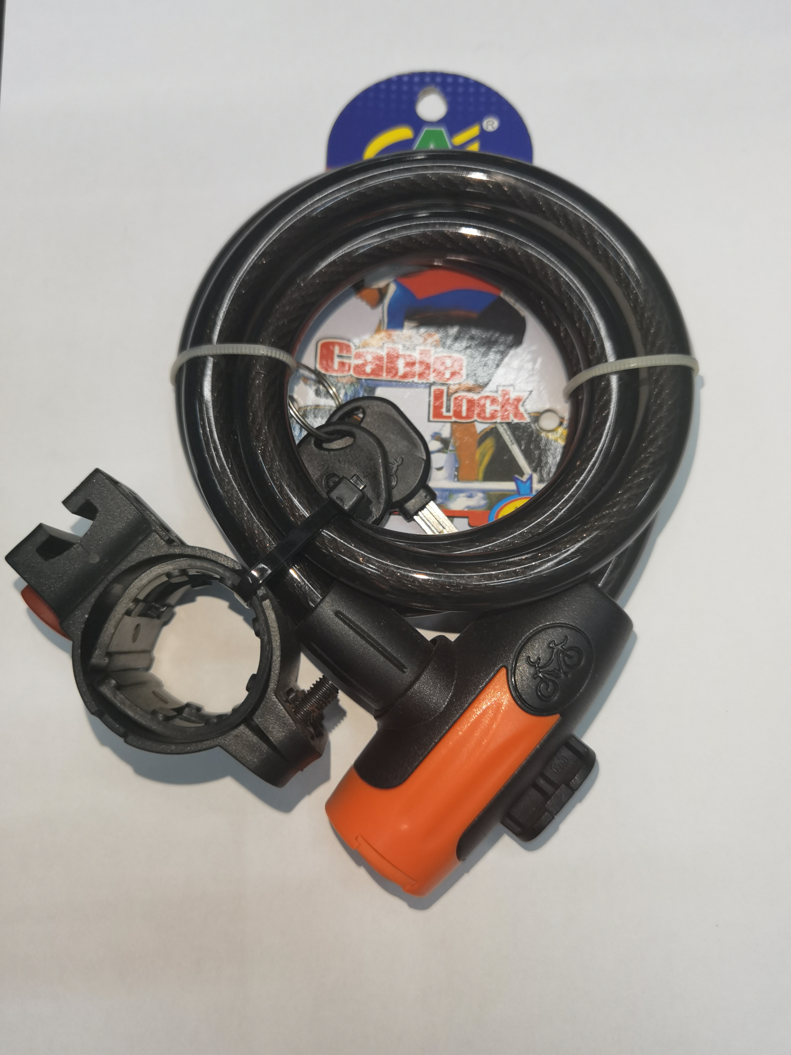 Steel cable lock with bracket, bicycle lock, customizable size, motorcycle lock, motorcycle lock 112