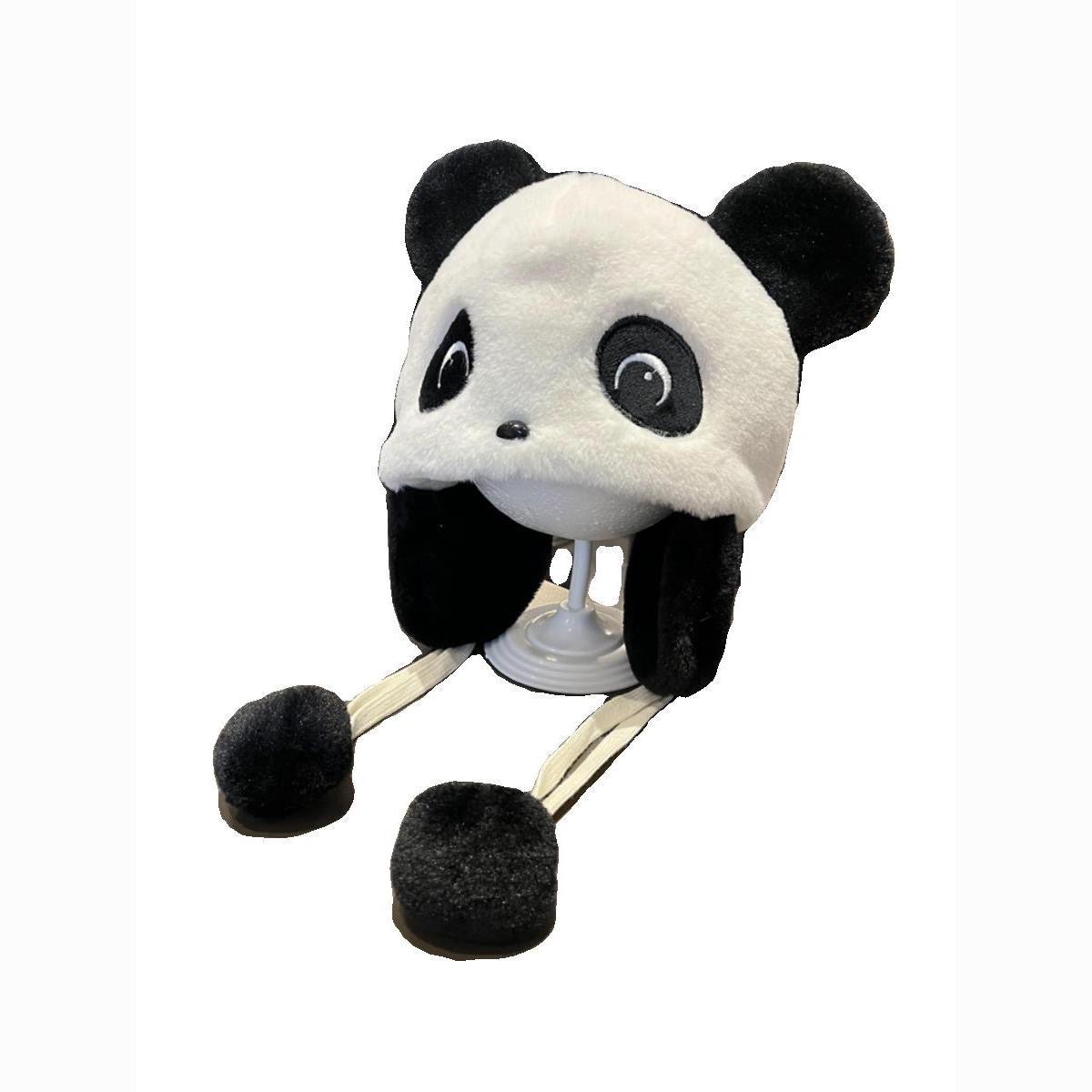 Children's hats, cute winter cartoon panda woolen hats, baby headscarves, rabbit fur landlord hats, warm ear-protecting hats detail image 7