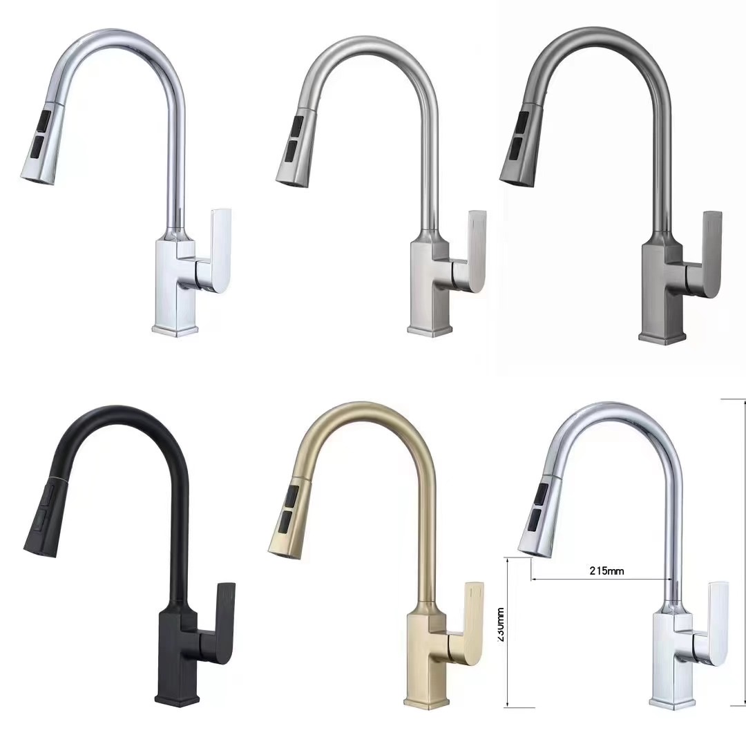 The pull-out kitchen faucet has a strong turning function and smooth drainage. The faucet has a unique design, is durable and practical. It is a new type of faucet