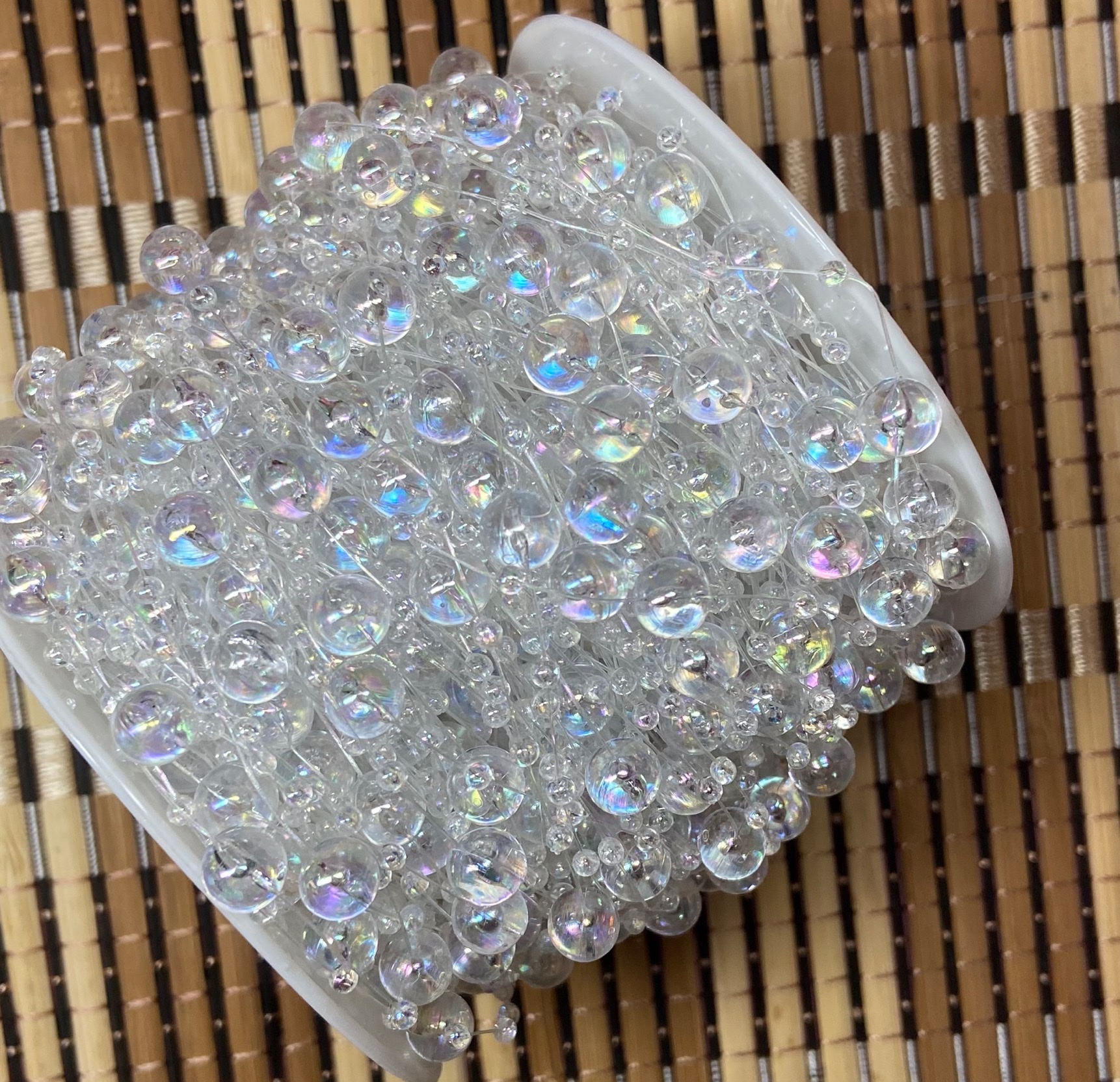 8+3mm starry sky fishing line connecting beads AB iridesy beads, festive Christmas lighting, toy headwear and accessory beads details Picture