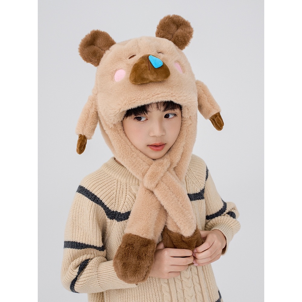 Kapibala children's winter hats: Boys' woolen caps, girls' ear-moving headsets for warmth, and thick fleece for babies to keep warm in winter detail image 4