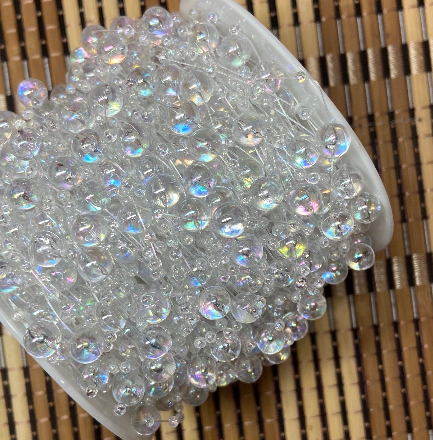 8+3mm starry sky fishing line connecting beads AB iridesy beads, festive Christmas lighting, toy headwear and accessory beads