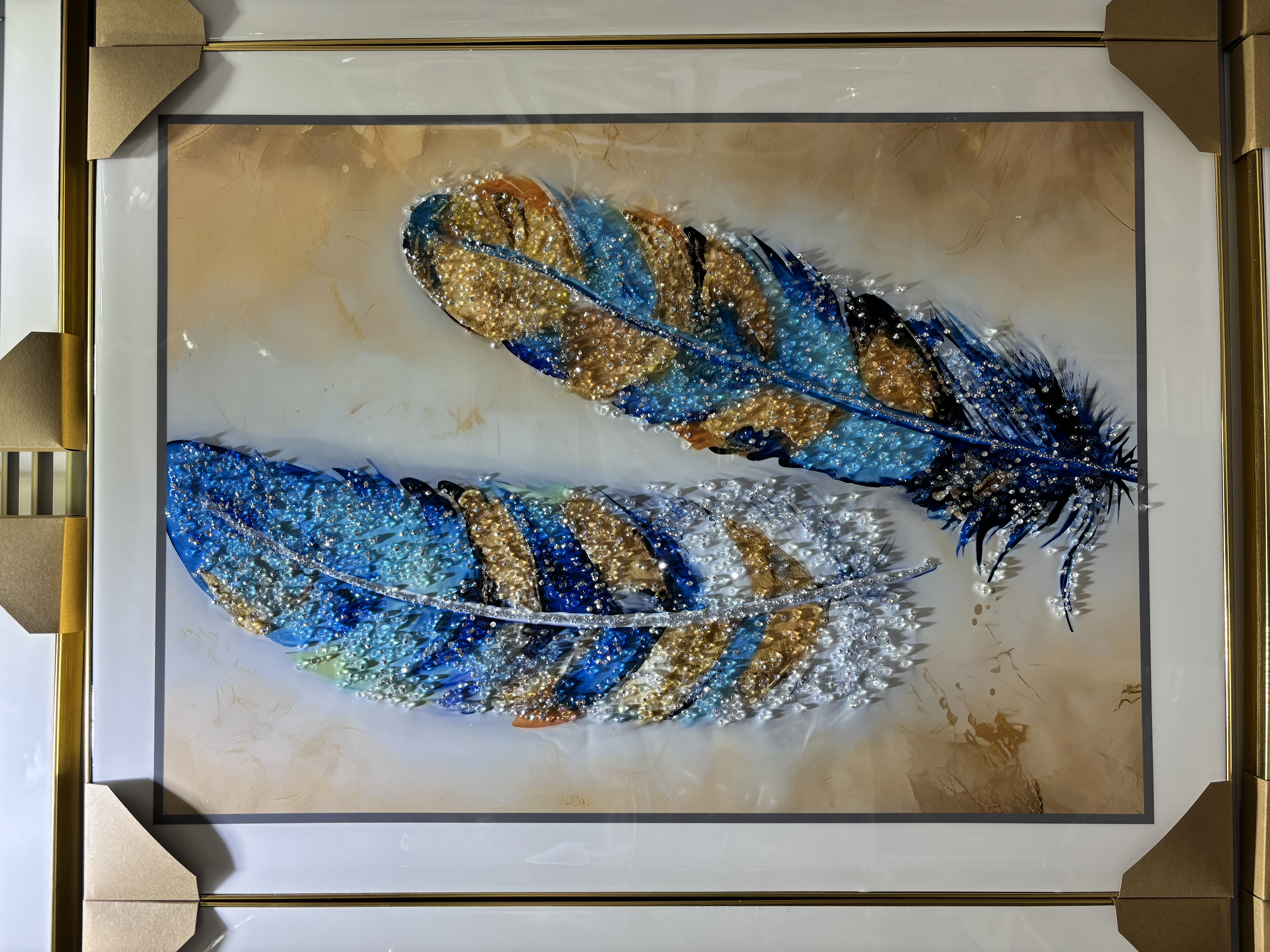 晶钻画晶瓷画装饰画酒店家装画框画框产品图