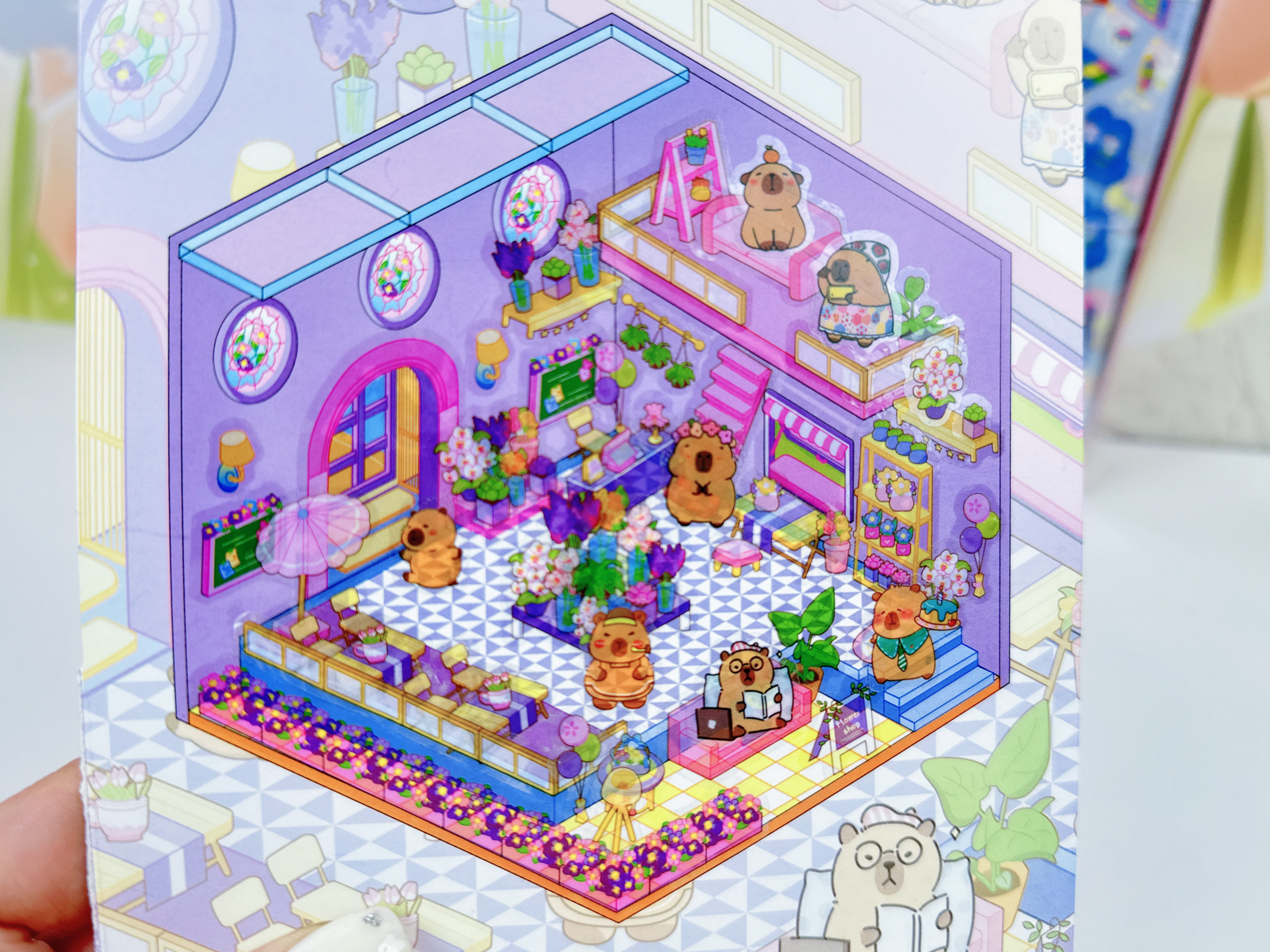 造景贴我的造景我做主，微缩造景贴纸系列，3D立体小屋堆叠贴纸本，解压亲子游戏贴纸本产品图