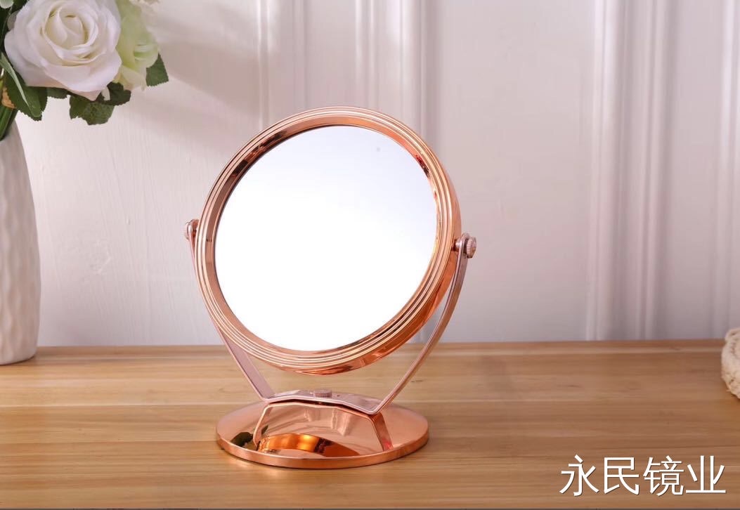 【永民镜业】940-3圆形电镀玫瑰金化妆镜 美容清晰高清镜面