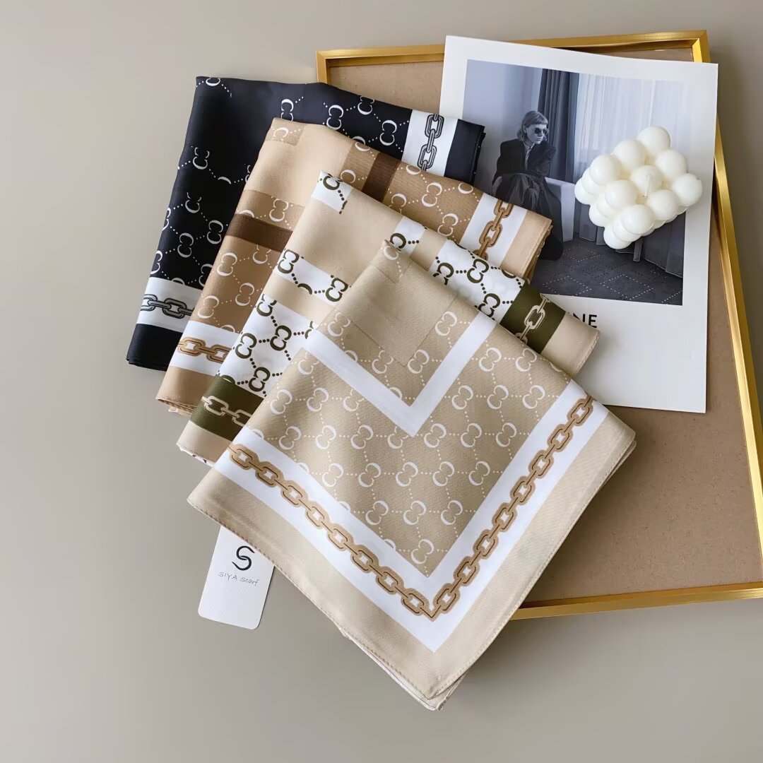 斜纹印花大方巾90*90印花方巾丝巾围巾细节图