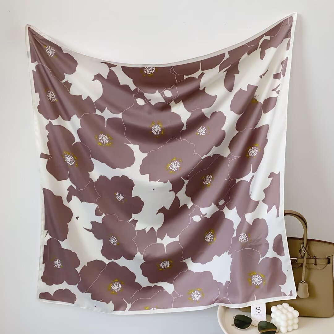 斜纹印花大方巾90*90印花方巾丝巾围巾详情图9