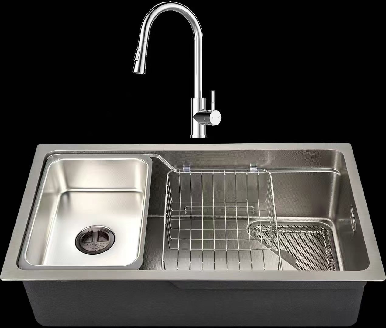 Stainless steel sink, large single sink, simple sink for rental house, household kitchen sink, durable and easy to clean sink details Picture