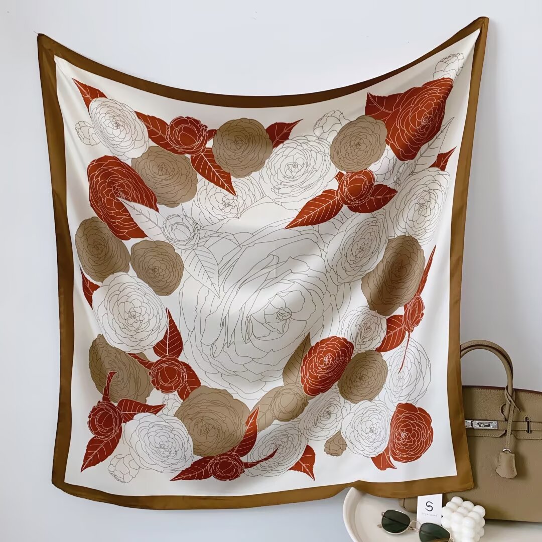 斜纹印花大方巾90*90印花方巾丝巾围巾详情图6