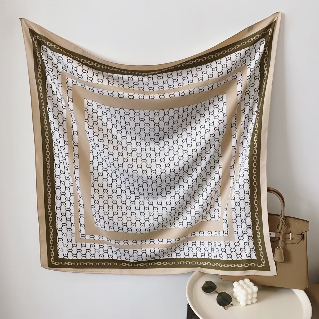 斜纹印花大方巾90*90印花方巾丝巾围巾产品图