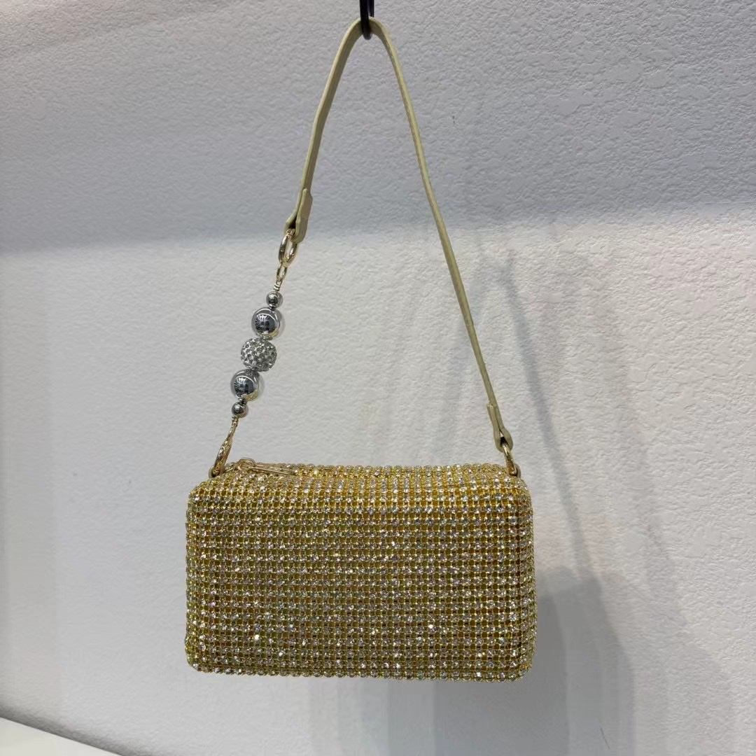 大王水钻包包满钻亮钻石包腋下包真皮单肩斜挎手提小包女详情图7