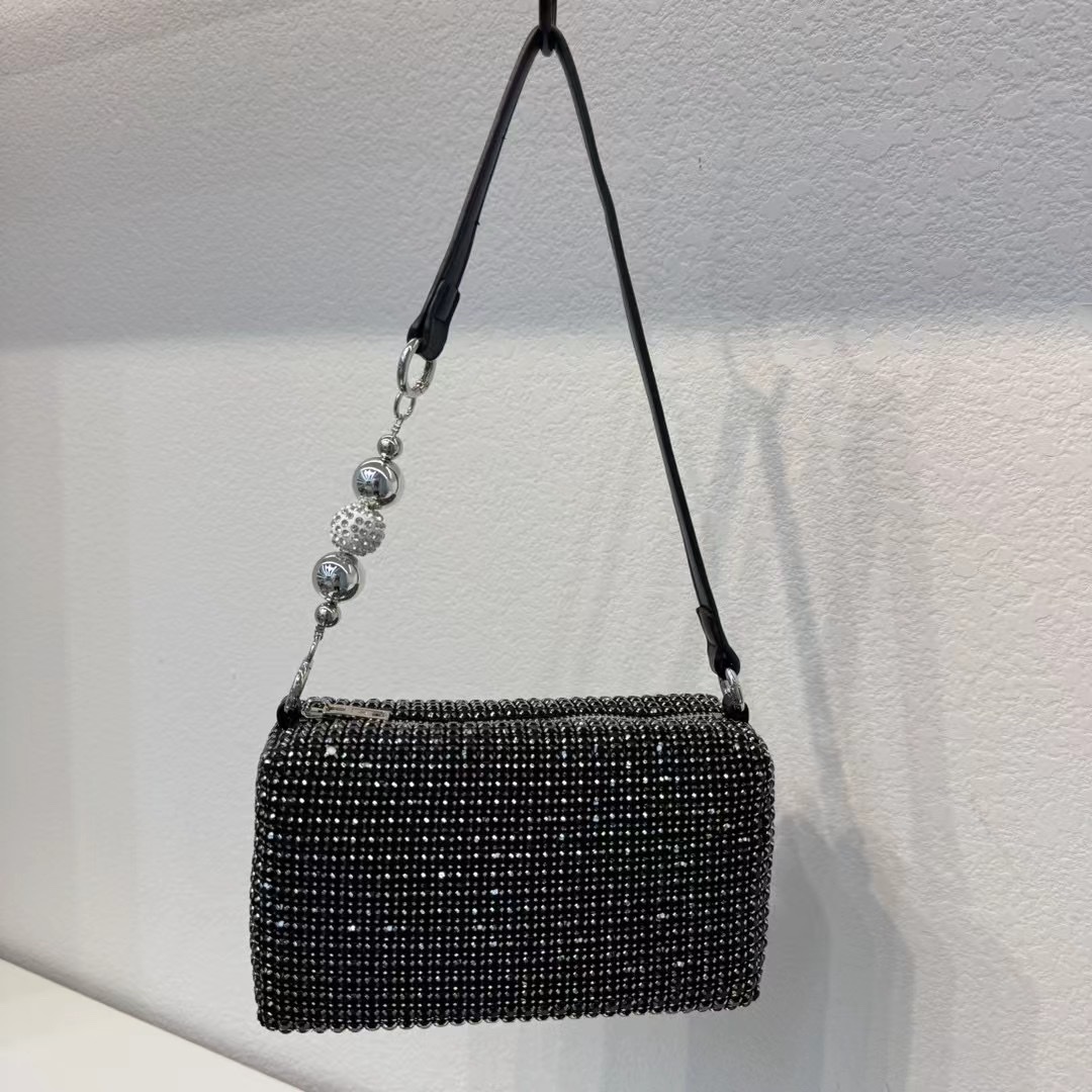 大王水钻包包满钻亮钻石包腋下包真皮单肩斜挎手提小包女详情图3