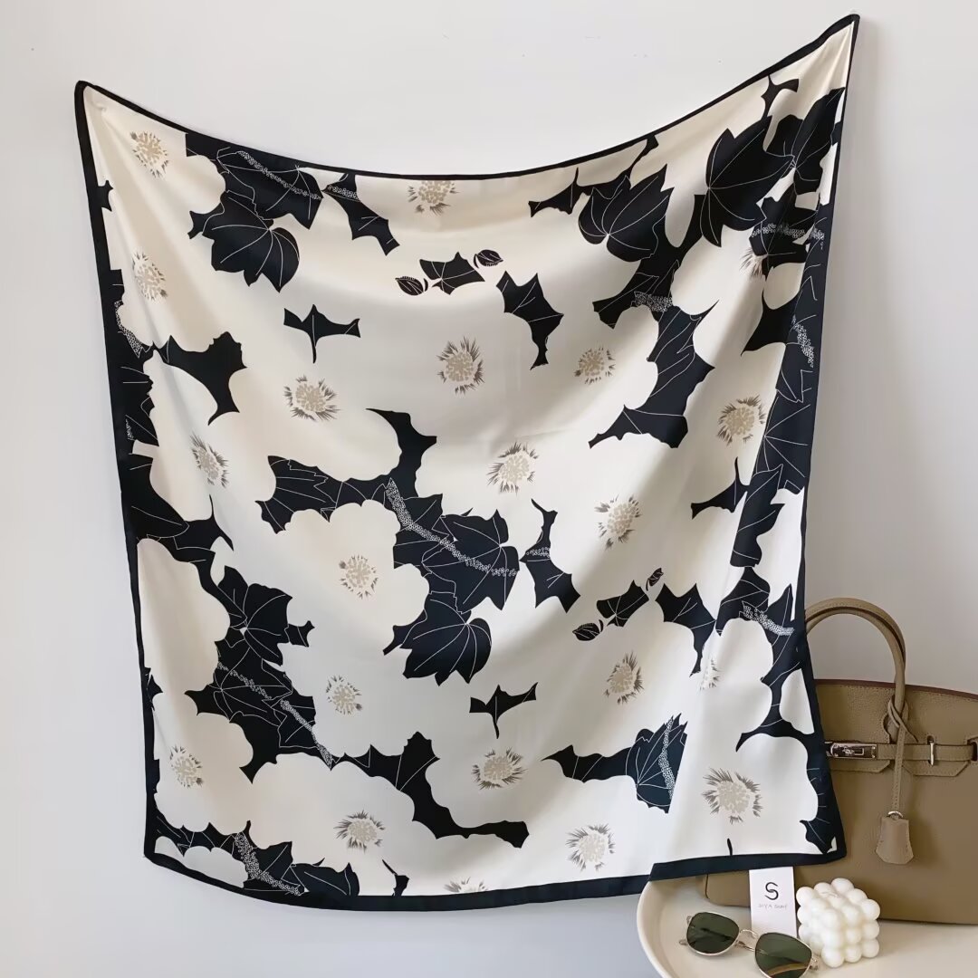 斜纹印花大方巾90*90印花方巾丝巾围巾详情图10