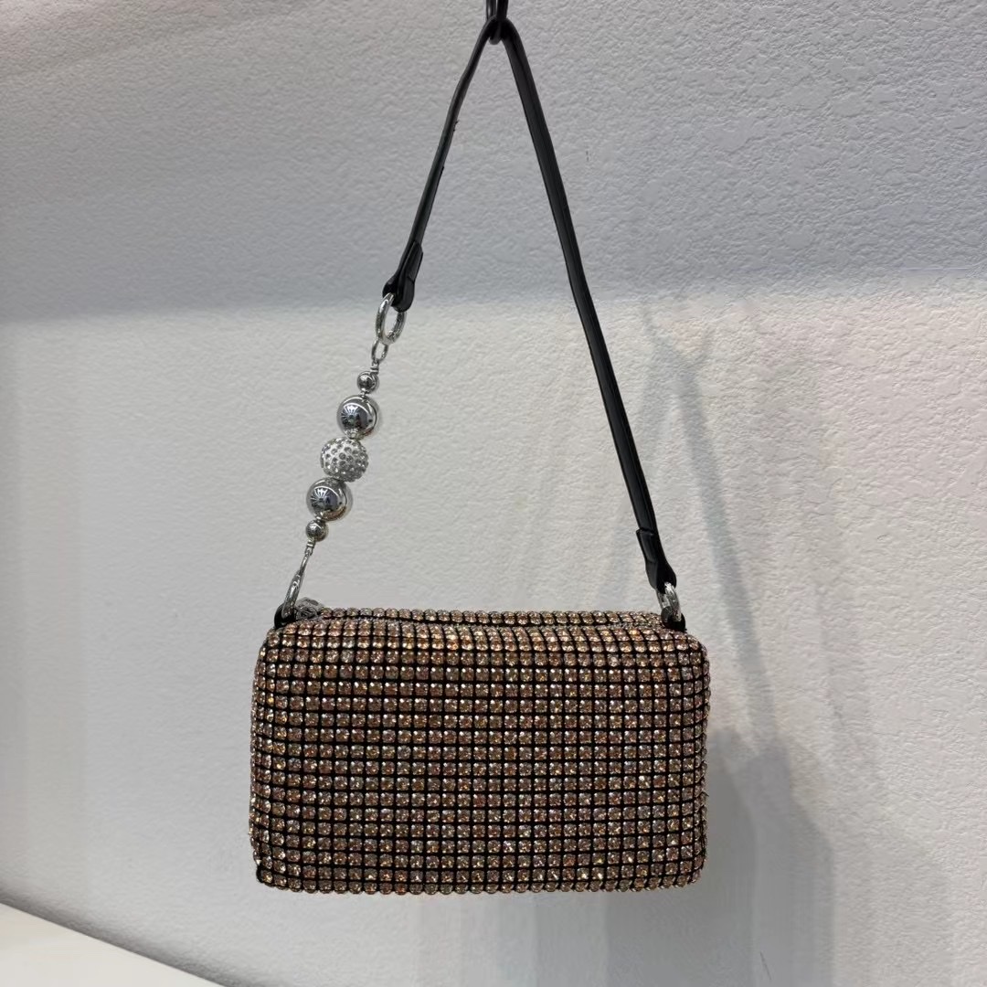 大王水钻包包满钻亮钻石包腋下包真皮单肩斜挎手提小包女详情图8