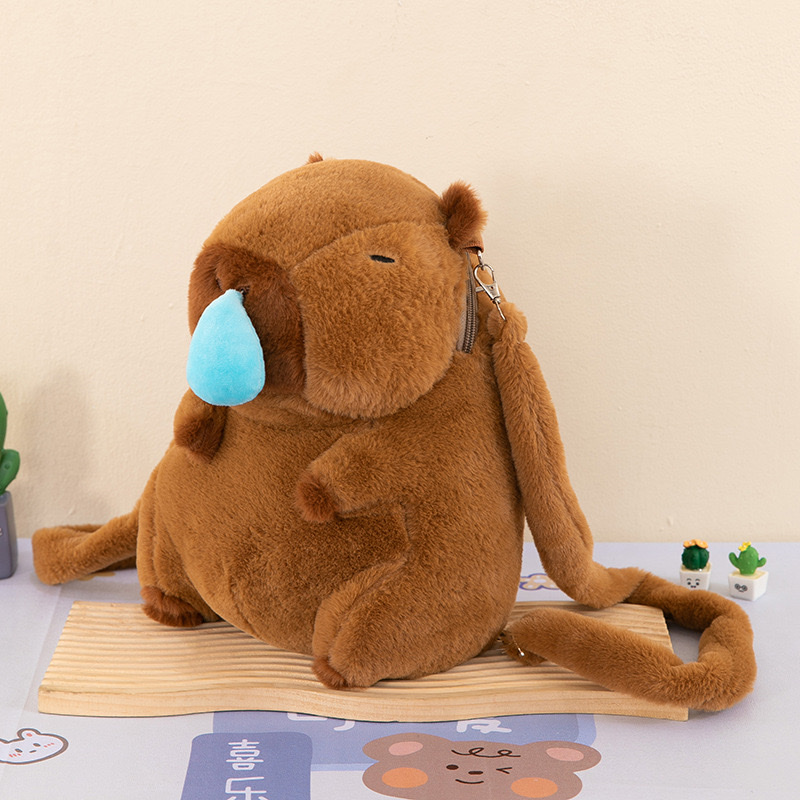 Jellycat卡皮巴拉毛绒玩具背包，鼻涕卡皮巴拉，鼻涕可拉伸产品图