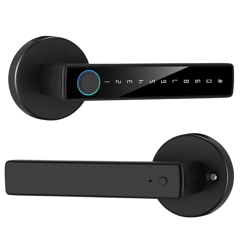 TUYA BLUETOOTH 室内门木门执手锁木门智能锁办公室卧室房门免打孔智能密码锁，跨境电商专供，美洲专供