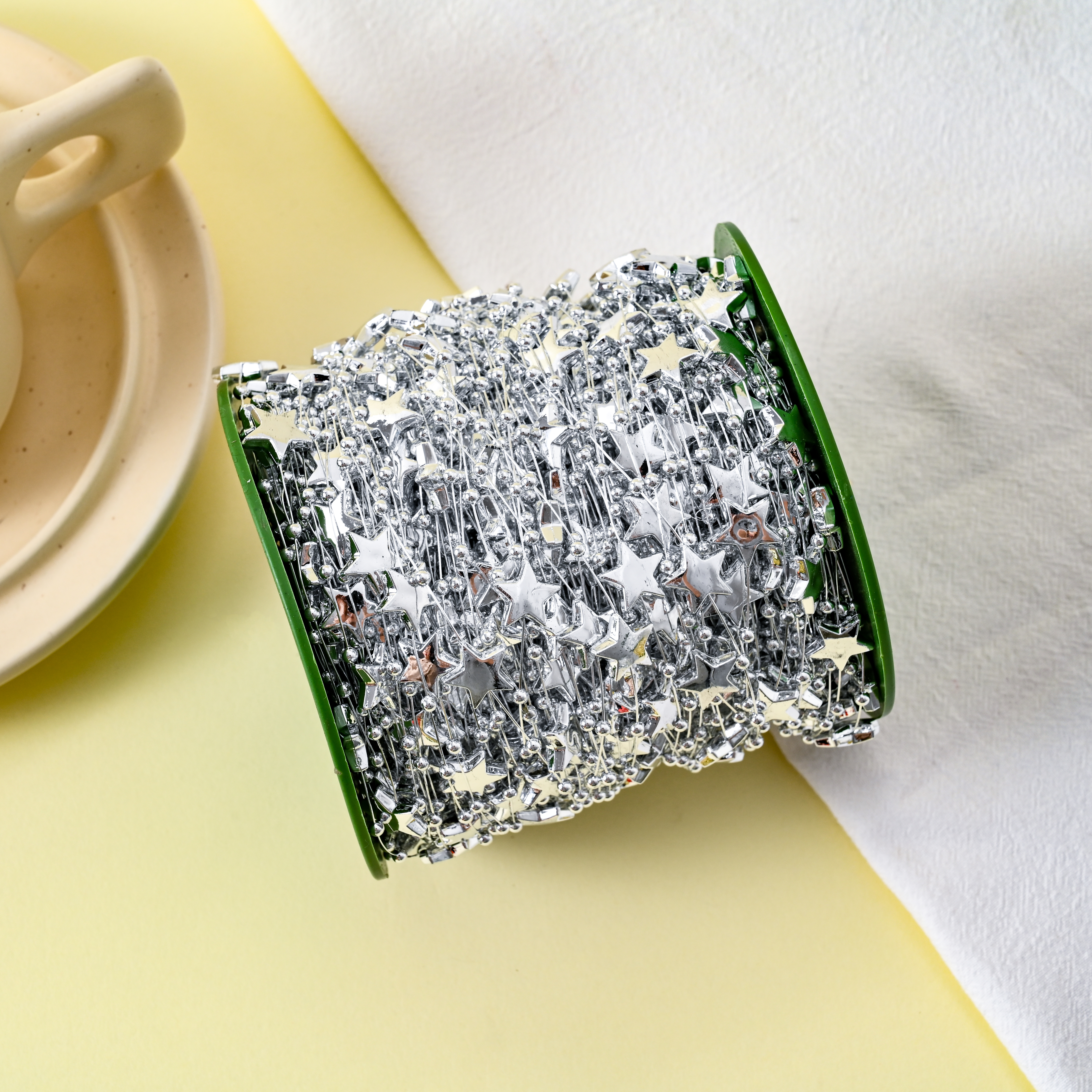 12m five-pointed star electroplated and lacquered fishing line connecting beads diy Christmas handmade jewelry Wedding decoration beads detail image 1