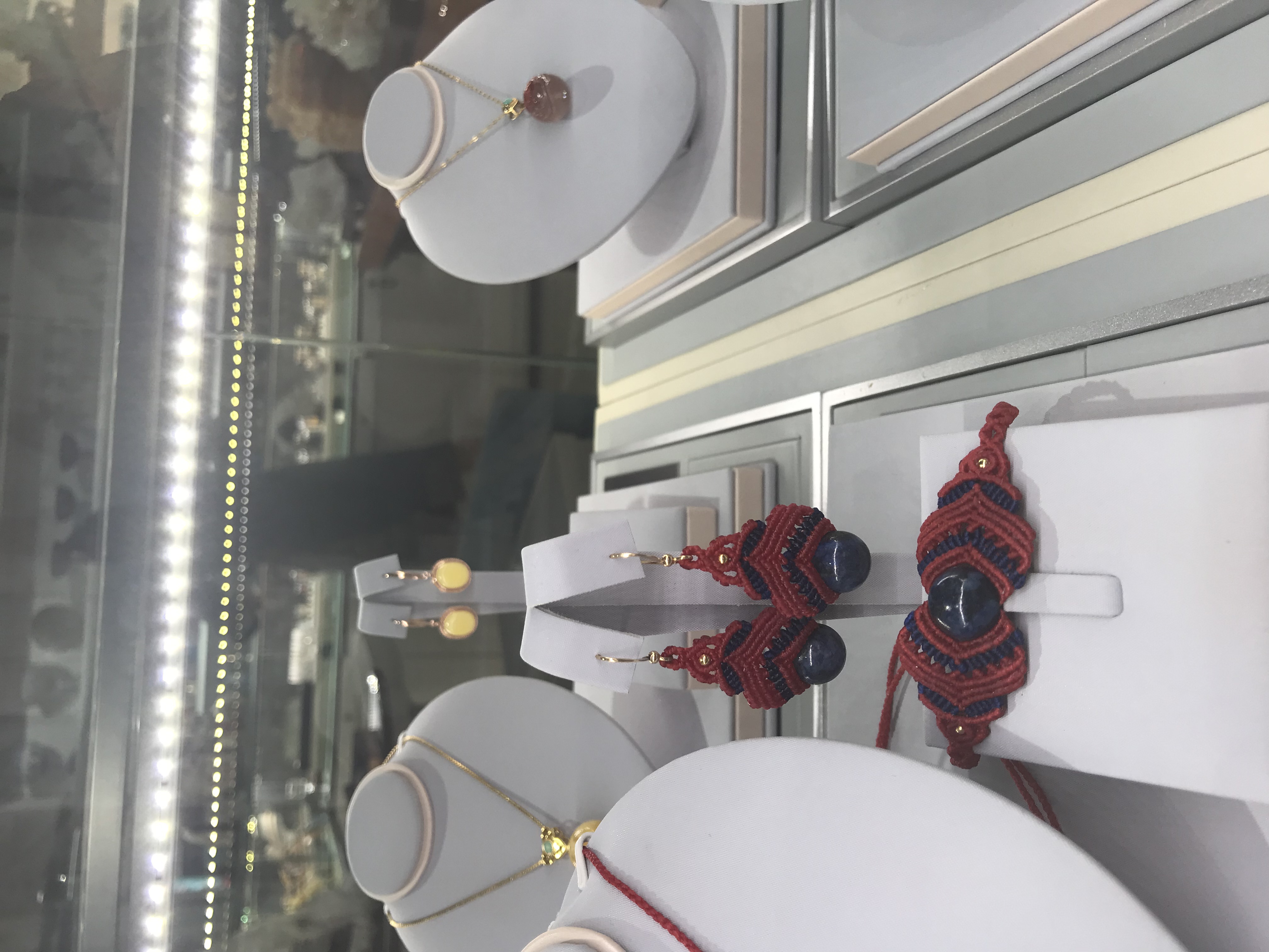 手工编制青金石饰品套装#项链#手链#耳环#