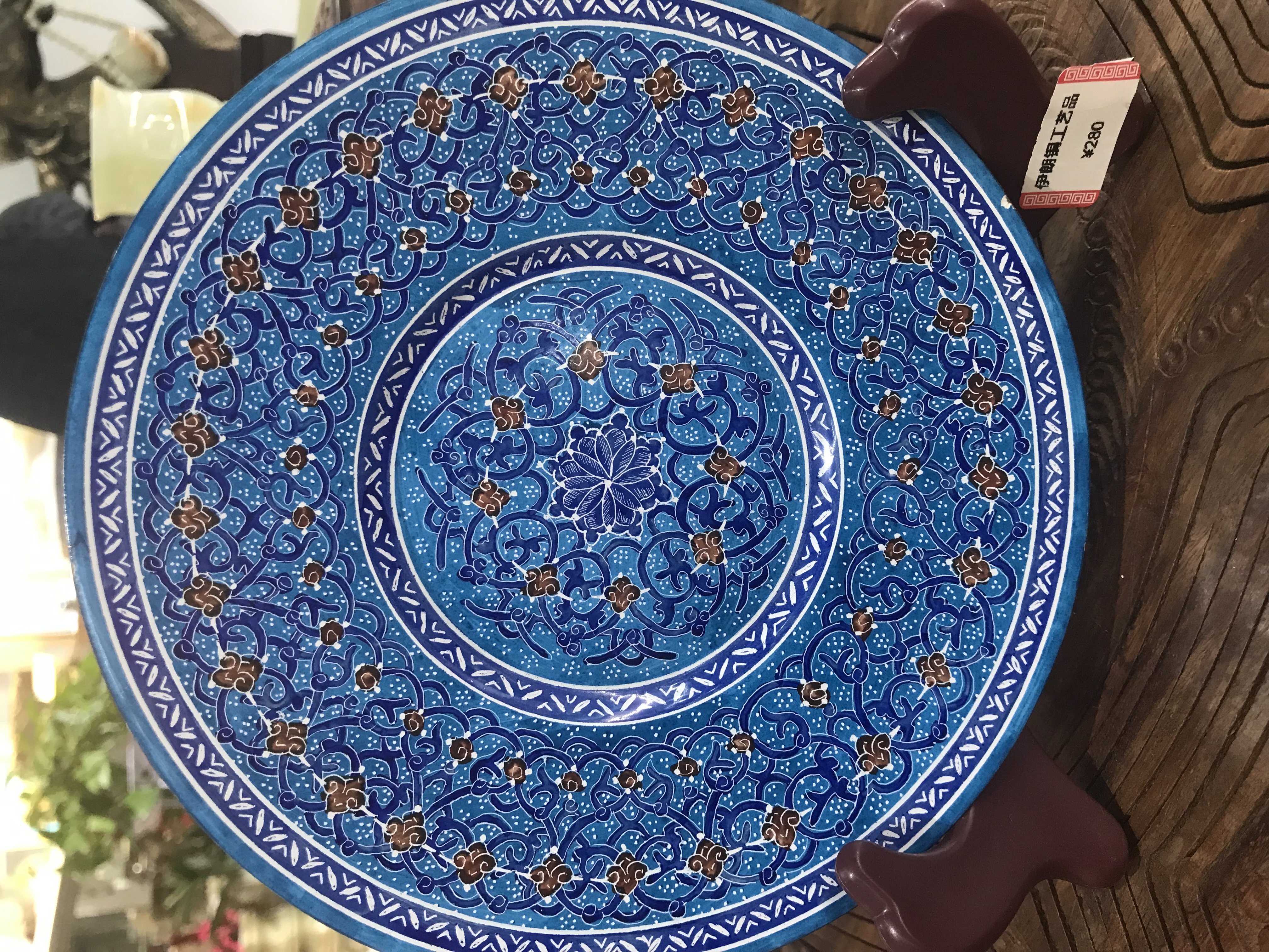 ويمكن تعليق لوحات الزخرفة اليدوية اليدوية الإيرانية إيرينية، التي تحتوي على لوحات ملونة يدوية من نوع كيج الزرق، وقطعة أثرية ممتازة، وميزة الشرق الأوسط # رسم # ألوان # تصميم منـزلي، واسطوانة، detail image 4