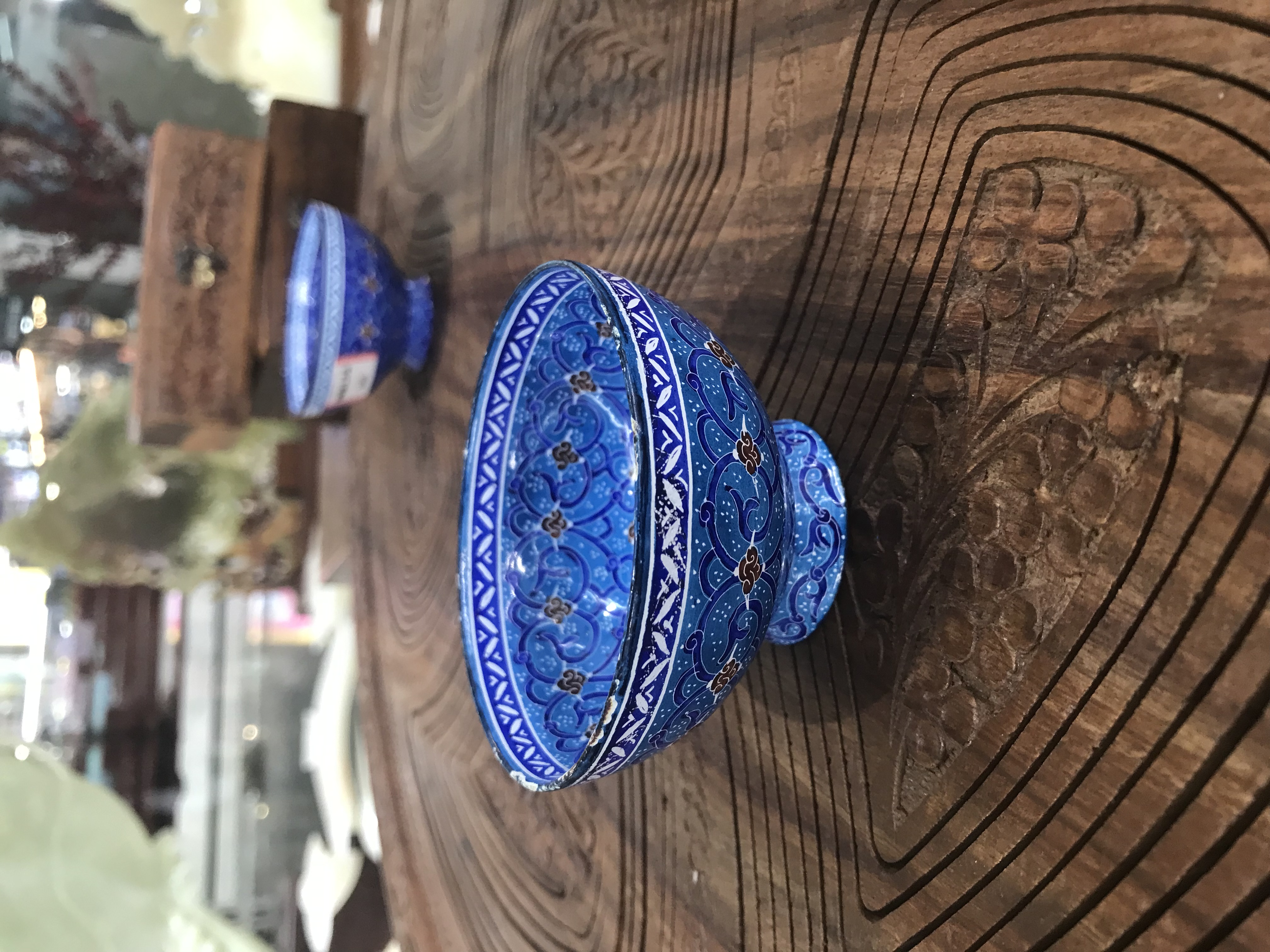 伊朗手工艺彩绘艺术作品#彩绘铜制品#家居摆件装饰品#中东风情详情图2