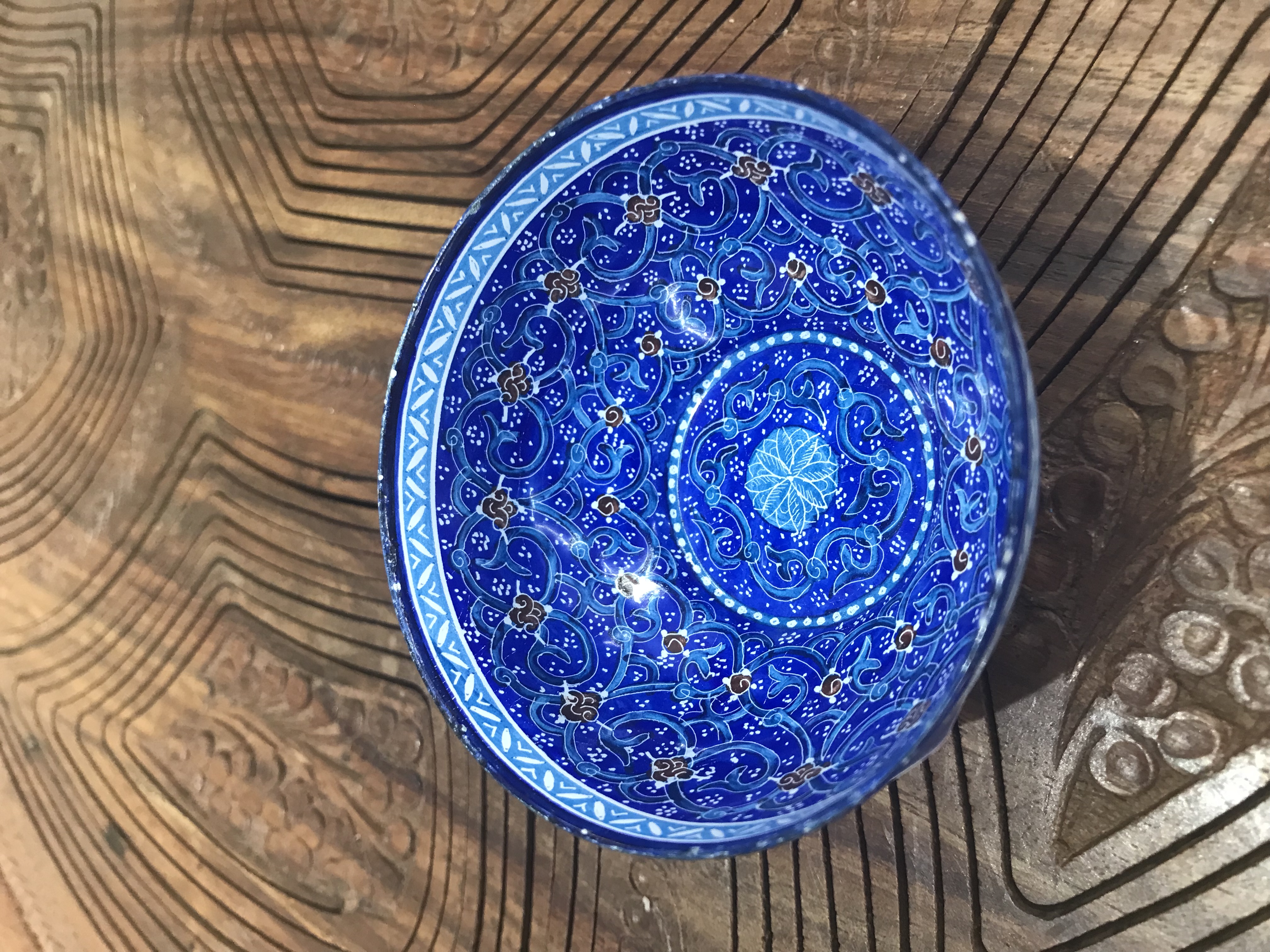 伊朗手工艺彩绘艺术作品#彩绘铜制品#家居摆件装饰品#中东风情详情图4