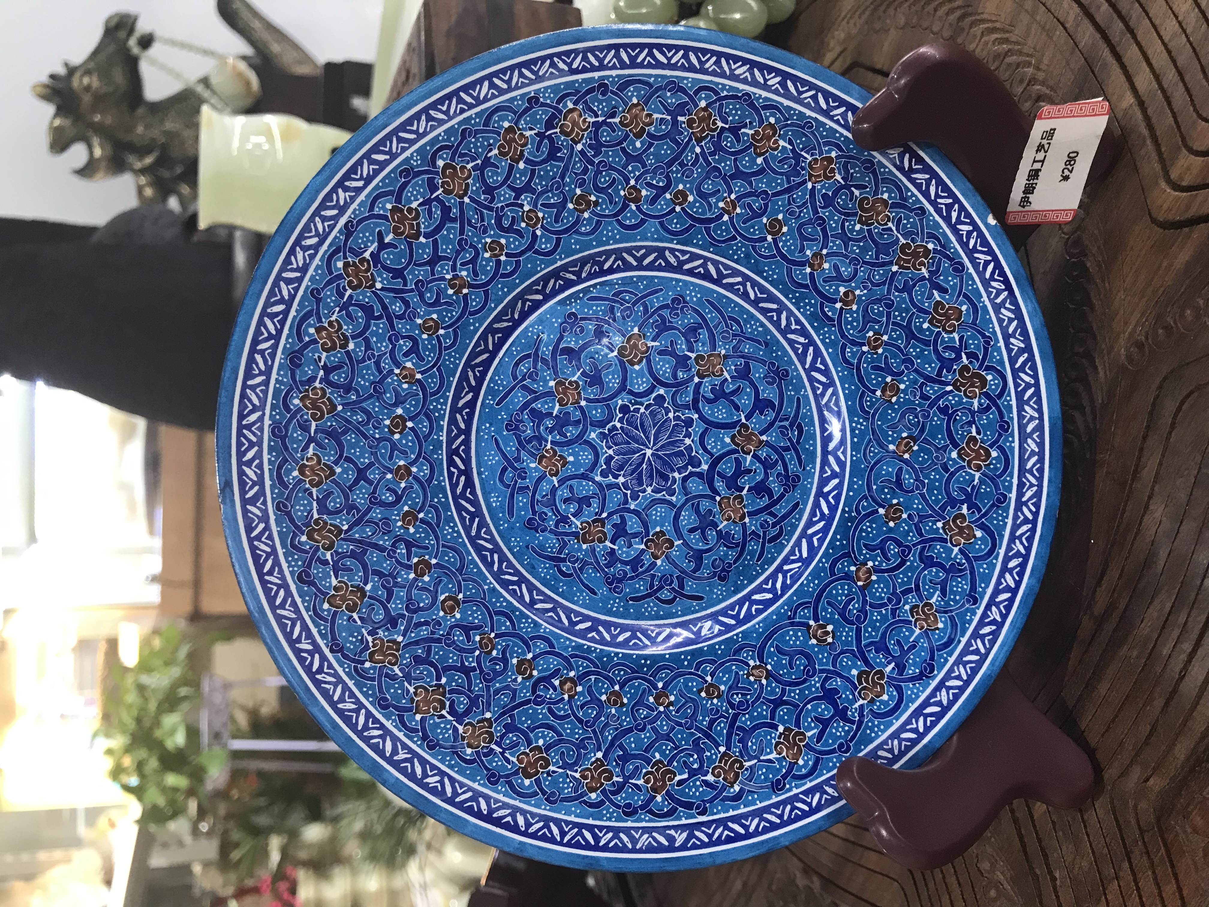 伊朗手工艺彩绘装饰盘#中东特色#彩绘#家居摆件设计